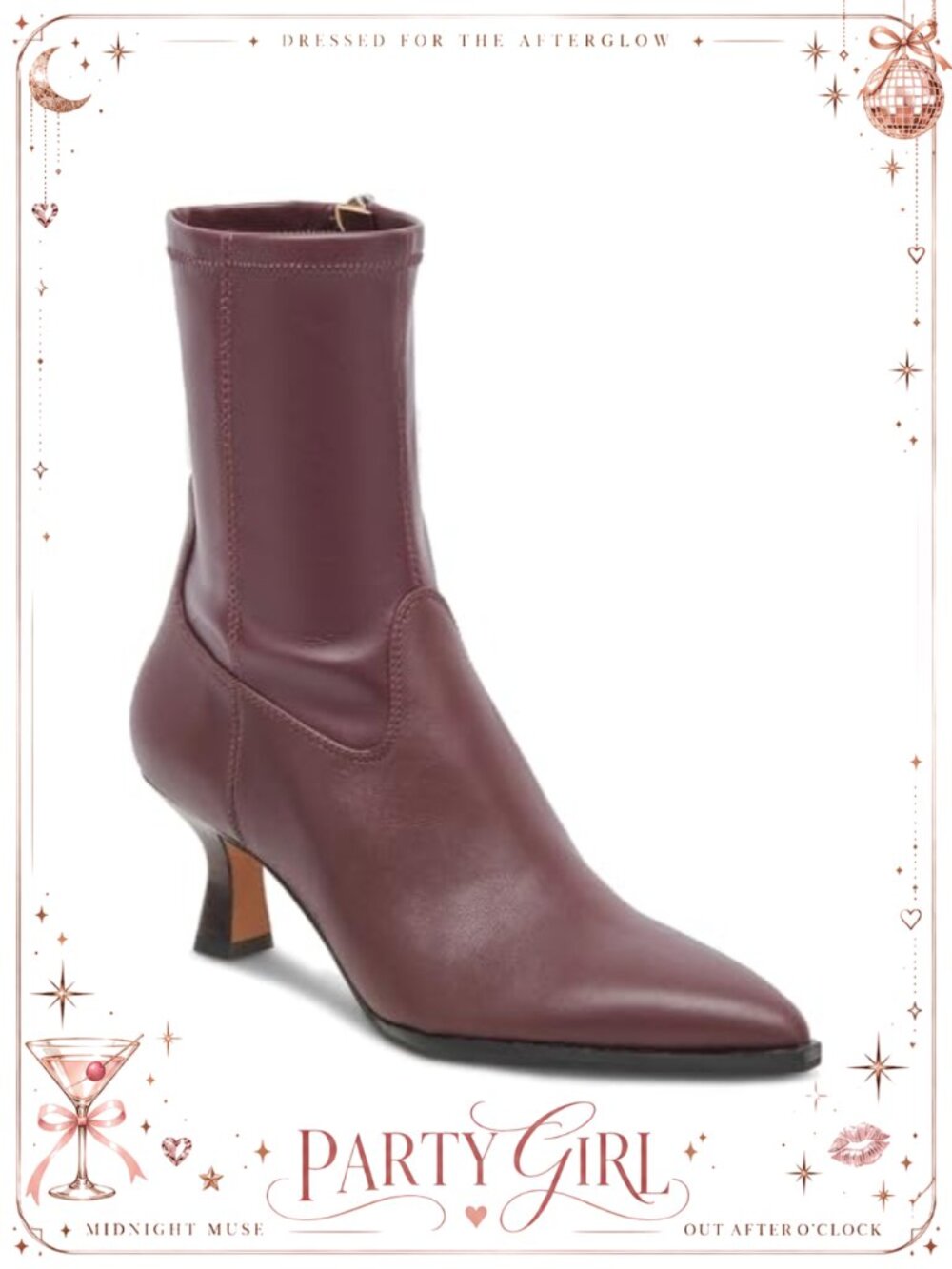 Pointy Toe Kitten Heel Ankle Booties Side Zipper Leather Short Boots